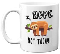 Stuff4 Nope Not Today Sloth Gifts for Women or Men - 11oz Ceramic Dishwasher Safe Premium Lazy Mug Cute Cups - Sloth Mug, Mugs for him or her for Birthdays, Valentines, Christmas, Colleagues