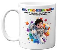 Novelty Gifts - Astro-Brother Mug - Happy Birthday Gifts for Brother from Sister Sibling, Astronaut Father's Day Presents, 11oz Ceramic Dishwasher Safe Premium Mugs