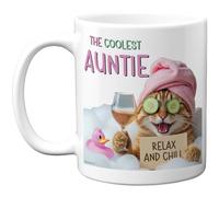 Stuff4 Novelty Gifts for Auntie from Nephew Niece, Cat Owner Birthday Mug
