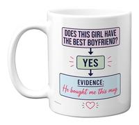 Stuff4 Novelty Mug for Girlfriend, Best Boyfriend | Playful Flowchart Design with Heart Motif, Romantic Novelty Gift for Girlfriend, 11oz Ceramic Gloss Mug