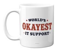 Stuff4 Novelty Mug for IT Support, Bold Red and Navy Typography