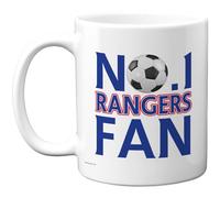 Stuff4 Novelty Mug for Rangers Fans - No. 1 Rangers Fan - Bold Blue & Red Football Design - Cheerful Supporter Gift - 11oz Ceramic Gloss Mug
