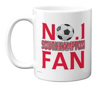 Stuff4 Novelty Mug for Southampton Fans - No. 1 Southampton Fan - Bold Red Typography & Football Motif - Sporty Gift for Supporters - 11oz Ceramic Gloss Mug