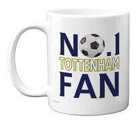 Stuff4 Novelty Mug for Tottenham Fans - No. 1 Tottenham Fan - Bold Navy Football Motif - Sporty Gift for Spurs Supporters - 11oz Ceramic Gloss Mug