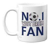 Stuff4 Novelty Mug for West Brom Fans - No. 1 West Brom Fan - Bold Navy Football Graphic - Sporty Gift for Albion Supporters - 11oz Ceramic Gloss Mug