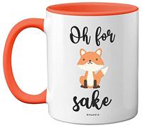 Oh for Fox Sake Mug, 11oz Ceramic Dishwasher Safe Premium Orange Handle Mugs Fox Gifts, Funny Mugs, Funny Gifts for Friends, Cute Mug, Fox Mug, Fox Gifts for Women and Men by Stuff4