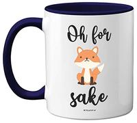 Stuff4 Oh for Fox Sake Mug, 11oz Ceramic Dishwasher Safe Premium Navy Blue Handle Mugs Fox Gifts, Funny Mugs, Funny Gifts for Friends, Cute Mug, Fox Mug, Fox Gifts for Women and Men