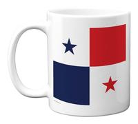 Stuff4 Panama Mug, Bold Flag Motif with Red and Navy Stars | Patriotic Souvenir for Home or Office, 11oz Ceramic Gloss Mug