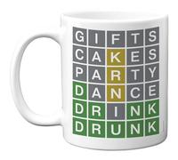 Stuff4 Party Celebration Mug, Playful Text Design with Festive Words