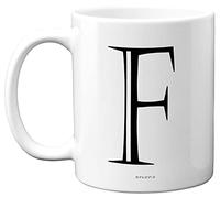 Stuff4 Personalised Alphabet Initial Mug - Letter F Mug, Gifts for Him Her, Fathers Day, Mothers Day, Birthday Gift, 11oz Ceramic Dishwasher Safe Anniversary, Valentines, Christmas, Retirement