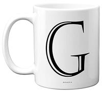 Stuff4 Personalised Alphabet Initial Mug - Letter G Mug, Gifts for Him Her, Fathers Day, Mothers Day, Birthday Gift, 11oz Ceramic Dishwasher Safe Mugs, Anniversary, Valentines, Christmas, Retirement