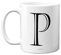 Stuff4 Personalised Alphabet Initial Mug - Letter P Mug, Gifts for Him Her, Fathers Day, Mothers Day, Birthday Gift, 11oz Ceramic Dishwasher Safe Anniversary, Valentines, Christmas, Retirement