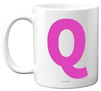 Stuff4 Personalised Alphabet Pink Initial Mug, Birthday Gift for Mum