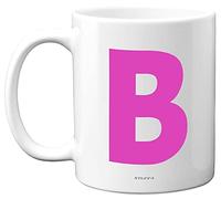 Stuff4 Personalised Alphabet Pink Initial Mug - Letter B Mug, Gifts for Her, Mothers Day, Birthday Gift for Mum, 11oz Ceramic Dishwasher Safe Mugs, Anniversary, Valentines, Christmas, Retirement