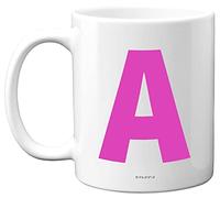 Stuff4 Personalised Alphabet Pink Initial Mug - Letter A Mug, Gifts for Her, Mothers Day, Birthday Gift for Mum, 11oz Ceramic Dishwasher Safe Anniversary, Valentines, Christmas, Retirement