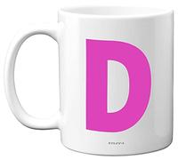 Stuff4 Personalised Alphabet Pink Initial Mug - Letter D Mug, Gifts for Her, Mothers Day, Birthday Gift for Mum, 11oz Ceramic Dishwasher Safe Anniversary, Valentines, Christmas, Retirement