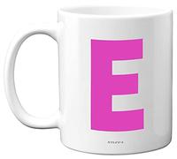 Stuff4 Personalised Alphabet Pink Initial Mug - Letter E Mug, Gifts for Her, Mothers Day, Birthday Gift for Mum, 11oz Ceramic Dishwasher Safe Anniversary, Valentines, Christmas, Retirement