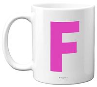 Stuff4 Personalised Alphabet Pink Initial Mug - Letter F Mug, Gifts for Her, Mothers Day, Birthday Gift for Mum, 11oz Ceramic Dishwasher Safe Anniversary, Valentines, Christmas, Retirement