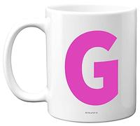 Stuff4 Personalised Alphabet Pink Initial Mug - Letter G Mug, Gifts for Her, Mothers Day, Birthday Gift for Mum, 11oz Ceramic Dishwasher Safe Anniversary, Valentines, Christmas, Retirement