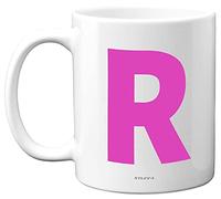 Stuff4 Personalised Alphabet Pink Initial Mug - Letter R Mug, Gifts for Her, Mothers Day, Birthday Gift for Mum, 11oz Ceramic Dishwasher Safe Anniversary, Valentines, Christmas, Retirement