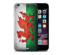Stuff4 Phone Case for Apple iPhone 6+/Plus 5.5 Nation National Flags Wales/Welsh Design Transparent Clear Ultra Slim Thin Hard Back Cover