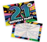 Stuff4 Playful 21st Birthday Party Invitations - Bring on the Laughs - Bold Comic-style 21st with Vibrant Party Graphics - 20 Pack, Envelopes Included