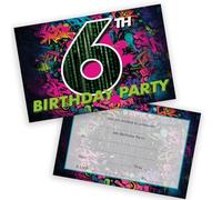 Stuff4 Playful 6th Birthday Party Invitations, Bright Graffiti Vibes