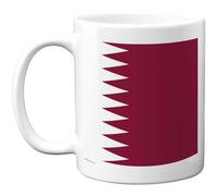 Stuff4 Qatar Flag Mug - Bold Maroon and White Patriotic Design - National Day Novelty for Desk or Kitchen - 11oz Ceramic Gloss Mug