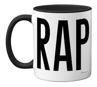 Stuff4 Rude, Black Cr*p Mug Swearing Birthday Presents | Funny Gifts for Women and Men from Friend Colleague, Fun Bday Presents
