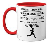 Stuff4 Running Gifts - in My Head Mug - Funny Gift for Running Lover Men Women - 11oz Premium Ceramic Dishwasher Safe Red Handle Mugs Novelty Cup