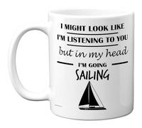 Stuff4 Sailing Gifts - in My Head Mug - Funny Gift for Sailing Lover Men Women - 11oz Premium Ceramic Dishwasher Safe White Handle Mugs Novelty Cup