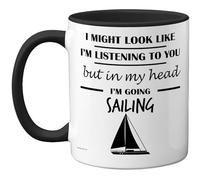 Stuff4 Sailing Gifts - in My Head Mug - Funny Gift for Sailing Lover Men Women - 11oz Premium Ceramic Dishwasher Safe Black Handle Mugs Novelty Cup