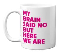 Stuff4 Sarcastic Pink Slogan Mug, Bold My Brain Said NO Quote