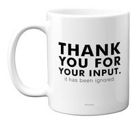 Stuff4 Sarcastic Thank You Mug - Bold Black Typographic Joke - Office Gag Gift for Colleague or Boss - 11oz Ceramic Gloss Mug