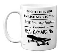 Stuff4 Skateboarding Gifts - in My Head Mug - Funny Gift for Skateboarding Lover Men Women - 11oz Premium Ceramic Dishwasher Safe White Handle Mugs Novelty Cup