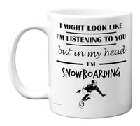 Stuff4 Snowboarding Gifts - in My Head Mug - Funny Gift for Snowboarding Lover Men Women - 11oz Premium Ceramic Dishwasher Safe White Handle Mugs Novelty Cup
