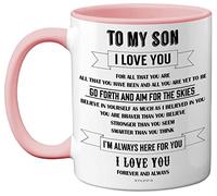 Son Mug - Inspirational I Love You Gift from Mum and Dad, Birthday or Christmas Idea for Sons - 11oz Pink Ceramic Dishwasher Safe