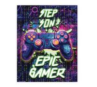 Stuff4 Step Son Birthday Poster Unframed - Epic Gamer - Unique Happy Birthday for Step Son Gifts from Dad Mum, 8x10 Inch Bday Decor Decoration