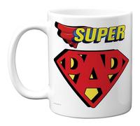 Stuff4 Super Dad Mug - Bold Superhero Design in Red, Yellow and Blue - Fun Father's Day Novelty - 11oz Ceramic Gloss Mug