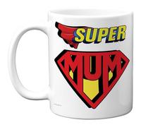 Stuff4 Super Mum Mug - Comic Book Superhero Design in Red Yellow Blue - Fun Gift for Mother' S Day - 11oz Ceramic Gloss Mug