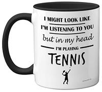 Stuff4 Tennis Gifts - Women & Men's Funny Tennis Mug 11oz Black Ceramic, Dishwasher Safe