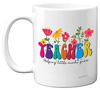 Thank You Teacher Gift - Helping Little Minds Grow Mug - Heartfelt Appreciation Mug Present, Teacher Gifts, Leaving 11oz Ceramic Dishwasher Safe Coffee Cup