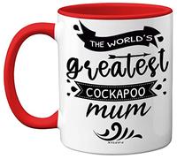 Stuff4 The World's Greatest Cockapoo Mum, Cockapoo Gifts for Lovers, Dog Mum Mug, Cockerpoo Gifts for Women, 11oz Ceramic Dishwasher Safe Premium Red Mugs