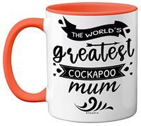 Stuff4 The World's Greatest Cockapoo Mum, Cockapoo Gifts for Lovers, Dog Mum Mug, Cockerpoo Gifts for Women, 11oz Ceramic Dishwasher Safe Premium Orange Mugs