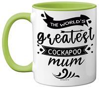 Stuff4 The World's Greatest Cockapoo Mum, Cockapoo Gifts for Lovers, Dog Mum Mug, Cockerpoo Gifts for Women, 11oz Ceramic Dishwasher Safe Premium Green Mugs