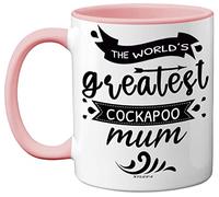 Stuff4 The World's Greatest Cockapoo Mum, Cockapoo Gifts for Lovers, Dog Mum Mug, Cockerpoo Gifts for Women, 11oz Ceramic Dishwasher Safe Premium Pink Mugs