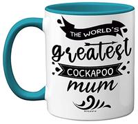 Stuff4 The World's Greatest Cockapoo Mum, Cockapoo Gifts for Lovers, Dog Mum Mug, Cockerpoo Gifts for Women, 11oz Ceramic Dishwasher Safe Premium Light Blue Mugs