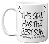 Stuff4 This Girl Has The Best Son Mug - Mothers Day Present from Son, Mum Gifts 11oz Ceramic Dishwasher Safe Coffee Mugs - Birthday, Christmas Day Gift, Secret Santa, Cup Made in UK