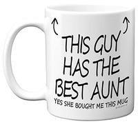 Stuff4 This Guy Has The Best Aunt Mug, Nephew Gifts for Birthday | Auntie Aunty Aunt Gifts, 11oz Ceramic Dishwasher Safe Coffee Mugs, Christmas Day Presents, Secret Santa