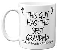 Stuff4 This Guy Has The Best Grandma Mug, Grandson Gifts for Birthday | Grandma Gifts, 11oz Ceramic Dishwasher Safe Coffee Mugs, Christmas Day Presents, Secret Santa, Premium Cup Made in UK